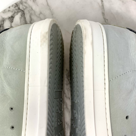 P448 John Black Floral Leather Low Top Sneakers 40/9-10 Casual Preppy Athleisure - Picture 11 of 16